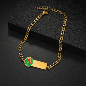 Pulsera de Cadena de Acero Inoxidable con Diseño de Goteo de Aceite Creativo, Pulsera de Moda Chapada en Oro, Joyería Personalizable - Product Image 4