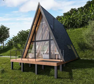 Villa mobile en <span class=keywords><strong>bois</strong></span> triangulaire moderne, écologique et de haute qualité ZhongBo pour hôtel et complexe hôtelier en pleine nature - Product Image 1