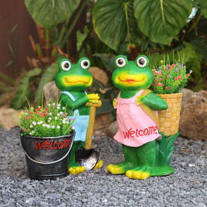 Escultura de Rana de Resina, Decoración de Jardín Impermeable, Adornos de Macetas con Forma de Animales Lindos para Decoración de Patio y Terraza al Aire Libre - Product Image 2