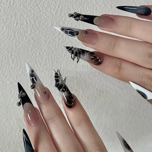 10 Piezas de Adornos Metálicos 3D para Uñas, Estilo Punk, de Acero Inoxidable, en Forma de Barra Curva y Espiga, para Decoración de Manicura DIY - Product Image 4