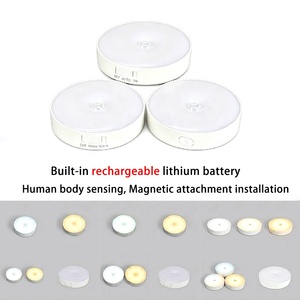 Luz Nocturna LED Recargable Inalámbrica con Sensor de Movimiento Magnético, Regulable, 3 Colores, Lámpara de Noche para Armario, Escaleras, Pared, Dormitorio - Product Image 1