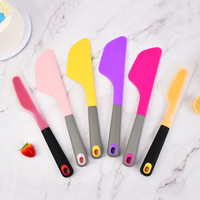 Spatule de cuisine intégrée en silicone coloré, grand format, durable, de qualité alimentaire, réutilisable, pour mélanger gâteaux, crèmes et confitures