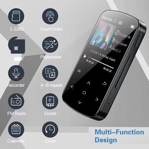 เครื่องเล่น MP3 แบบพกพาไร้สายพร้อมคลิปหนีบ  พร้อมเครื่องนับก้าว  ปุ่มสัมผัส  เสียงคุณภาพสูงแบบ Lossless HiFi  รองรับการ์ด TF 128G สำหรับเล่นกีฬา - Product Image 2