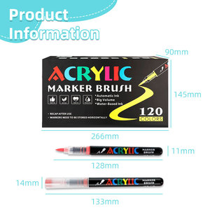 120 Màu Sắc Acrylic Sơn Đánh Dấu Bàn Chải Mềm Tip Vĩnh Viễn Mực Màu Mực Trực Tiếp Chất Lỏng Đánh Dấu Thiết Lập Cho Giấy Đá Bằng Văn Bản - Product Image 6