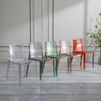 Chaises de banquet de mariage en plastique transparent de style européen contemporain, mobilier pour événements et fêtes à domicile au design moderne