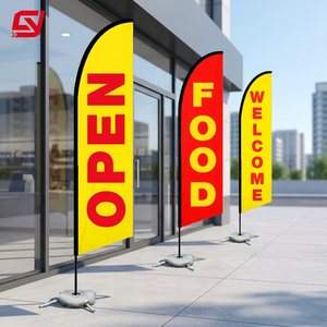 Bandera Publicitaria Personalizable de 2.8m (7 pies) Tipo Swooper <span class=keywords><strong>para</strong></span> Playa, Decoración Exterior, Bandera de Peluquería/Barbería Estilo Retro con Plumas - Product Image 1