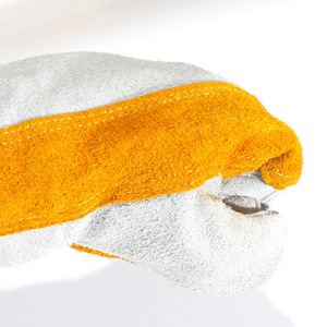Gants de soudage renforcés jaune-gris, double couche en cuir de vache, 35 cm de long, épaissis, résistants aux hautes températures, taille unique - Product Image 1