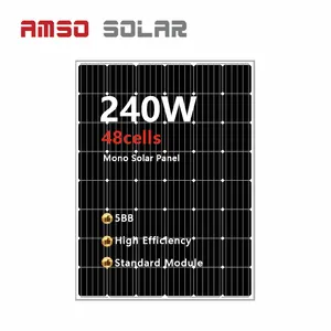 공장 monocrystalline 블랙 솔라 패널 240w 24v photovolta 태양 패널 240w 태양 전지 패널 모노