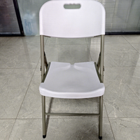 Chaise pliante en plastique moulé par soufflage, robuste, empilable, pour intérieur et extérieur, mariage, fête