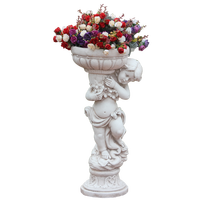 Pot Bunga Magnesium Oksida Gaya Eropa Vintage Motif Gadis Kreatif Vas Besar Dekorasi Pernikahan Air Mancur