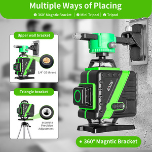 12 16 satır 3 4D lazer seviyesi kendinden tesviye 360 yatay dikey çapraz süper güçlü yeşil düz yer döner lazer - Product Image 6