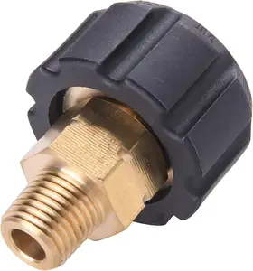 Pressure Washer Adapter, Female Metric M22 to 1/4 Inch Male Fitting, 5000 PSI Power Washer Parts