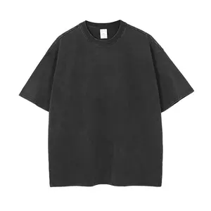T-Shirt con lavaggio in acido Vintage con nuova scatola di stile 2024 maglietta oversize con stampa digitale lavata con stampa grafica