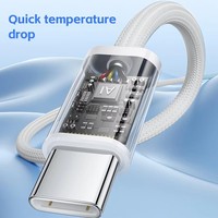 Câble de charge double USB-C tressé en nylon, compatible avec la charge rapide PD pour iPhone 17 et les ordinateurs portables, câble de données USB-C vers USB-C
