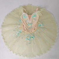 Tutu de ballet professionnel Swan Lake pour enfants et filles, en polyester, tulle et paillettes, robe de scène moelleuse, taille personnalisée classique