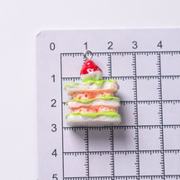Mini breloque en résine plastique à motif trèfle, style gâteau Napoléon, jouet décoratif, pour boucles d'oreilles, bracelets, colliers et breloques de sac DIY