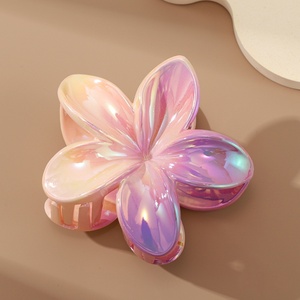 Elégant épingle à cheveux <span class=keywords><strong>fleur</strong></span> dégradée Plumeria Bow Hair Claw Clip for Women Plastic Side Grip <span class=keywords><strong>Chignon</strong></span> Resistant Hairpin for Daily - Product Image 5