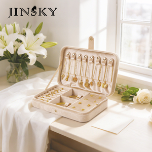 Exquisite <b>Small</b> Portable Travel Jewelry <b>Box</b> – Velvet Storage Case for Gold Ring, Earrings & Necklace, Luxury Organizer - Product Image 3