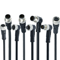 M12 mâle à M8 mâle A B C D T K S L X Code 3 4 5 6 8 12 17 Pin câble droit connecteur de fiche de fil étanche à 90 degrés