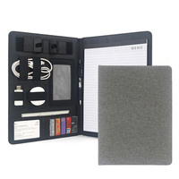 Carpeta de Archivos Organizadora de Documentos de Negocios de Cuero PU A4 Personalizada con Bloc de Notas