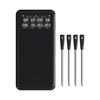 Thermomètre à viande sans fil intelligent avec contrôle par application, portée BT longue distance 820 pieds, 4 sondes, écran LCD, étanche IP67 pour barbecue, four et grill