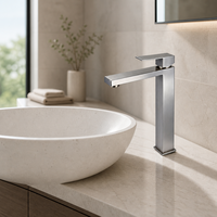 Keran Kamar Mandi LUSA Modern Square Single Handle Stainless Steel 304, Pemasangan di Dek, Bebas Timbal, Hemat Air, OEM Grosir