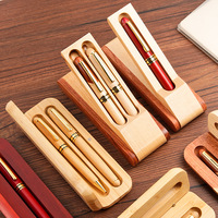Bolígrafo de Madera Natural, Bolígrafo de Rodillo y Pluma Estilográfica, Juego de Bolígrafos de Madera Original de Arce, Palisandro y Nogal con Caja de Madera