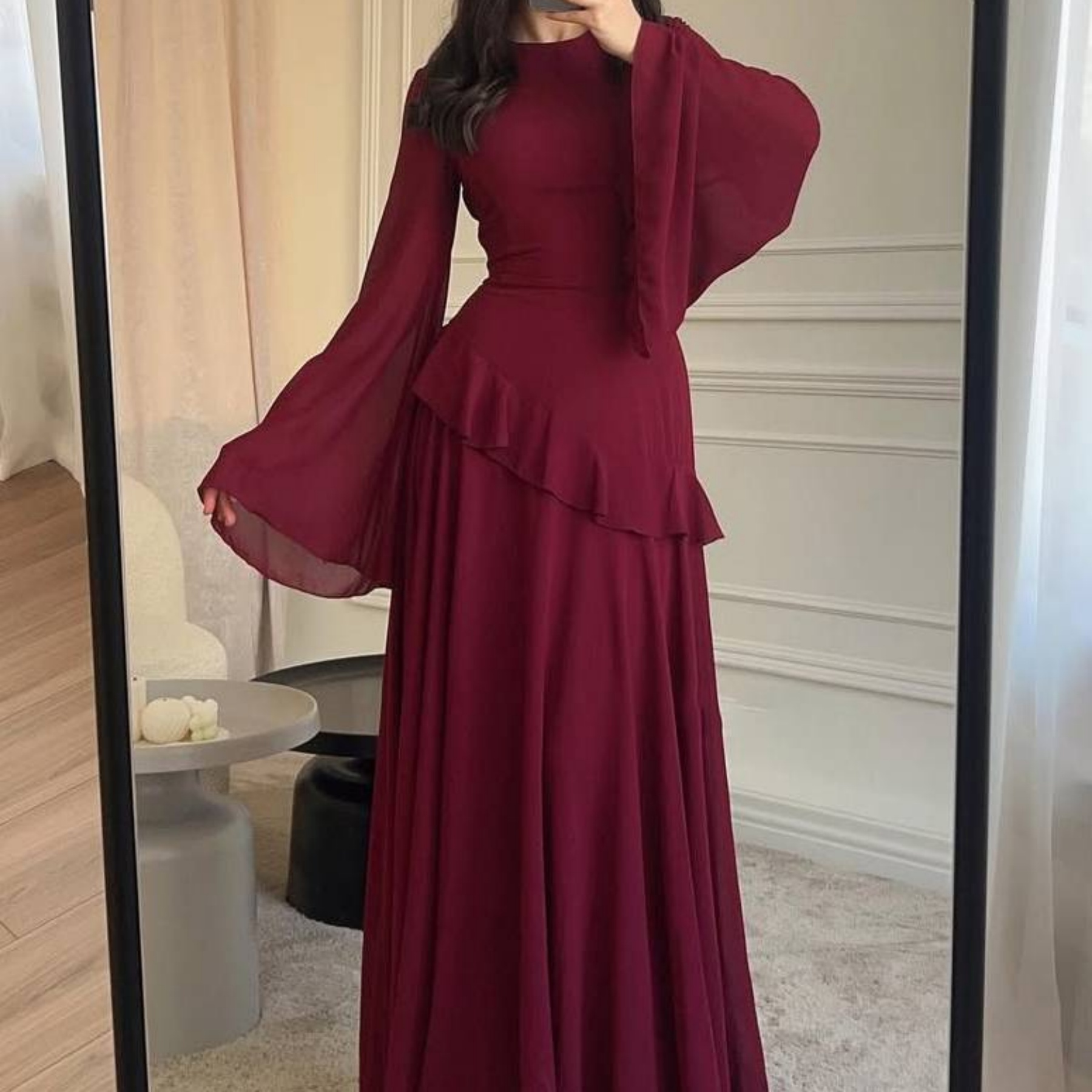 green emerald velvet dress Modest Muslim Women's Luxe Pleated Evening Formal Dress G761
