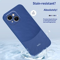 Casing HP Liquid Silicone Anti-Shock Full-Covering Minimalis Unik Trendy Desain Blok Warna Hewan untuk iPhone 14 Pro Max