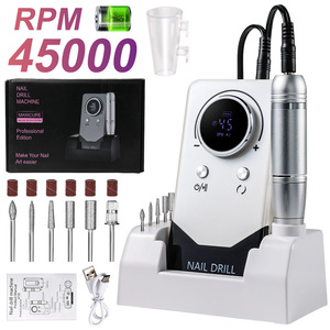 เครื่องเจียรเล็บไร้สาย 45000RPM จอแสดงผล LCD เครื่องมือขัดแต่งเล็บมืออาชีพ เครื่องตะไบไฟฟ้าสำหรับร้านเสริมสวย - Product Image 4