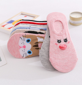 Chaussettes Kawaii en coton pour femmes, mignonnes, avec <span class=keywords><strong>chat</strong></span> et chien, pantoufles d'été, décontractées, douces et amusantes - Product Image 6