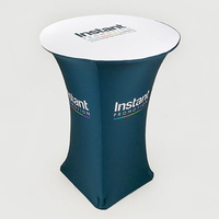 Table de bar haute personnalisée 80*110cm avec housse graphique pour salons professionnels