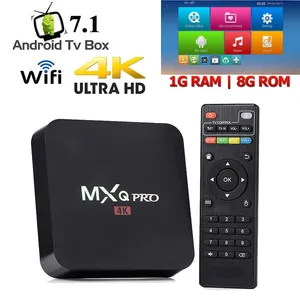 メディアプレーヤーmxqプロ4 18kアンドロイド Suppliers-MXQプロ4K Android 7.1 Smart TV Box 4K HD 3D 2.4G WiFi RK3229 Quad Core Media Player Smart Android TV Box