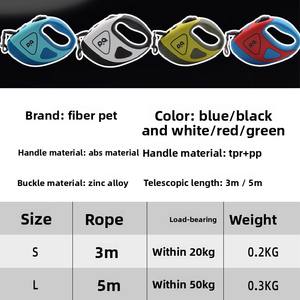 Lámpara LED portátil de 5 metros, cuerda de tracción retráctil para mascotas, respetuosa con el medio ambiente, razas pequeñas, Correa sólida de plástico luminosa para perros de moda - Product Image 4