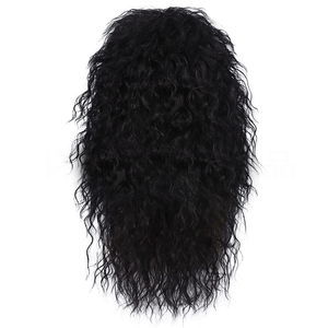 Peluca de los años 80 <span class=keywords><strong>para</strong></span> hombre, disfraz de Halloween <span class=keywords><strong>con</strong></span> pelo resaltado, peluca masculina Punk Heavy Metal Rocker, peluca rizada larga - Product Image 4