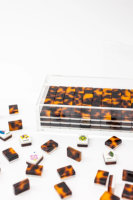 Juego de Mahjong Portátil de Acrílico Ecológico Plegable de Lujo de 160 Piezas con Diseño de Concha de Tortuga Personalizado de Primera Calidad, Estilo Oriental y Occidental