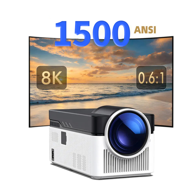 YDH-HY450 2025 Hot Sale Portable Android 11 Home Theater Projector with 4K Resolution 1500 Lumens Short Throw Video Projector