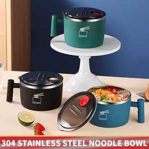 Wood <b>Bowl</b> <b>with</b> <b>Lid</b> for Instant Noodles Eco Friendly Durable Portable Kitchen Utensil - Product Image 2