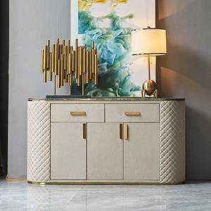 Mesa de Buffet de cuero blanco, mueble barato de madera, acero inoxidable, precio de venta directa de fábrica - Product Image 5