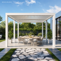 Kit de véranda moderne en aluminium MEIXIN avec toit en verre trempé double, pergola imperméable pour villa, entrepôt, jardin, patio