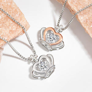 2024 yeni gelenler kraliçe prenses taç kolye kolye kalp şeklinde zirkon kristal inci ile moda takı aksesuarları kadınlar - Product Image 2