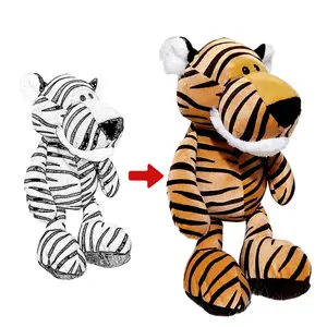 Gato de peluche con diseño de unicornio, animales de peluche de alta calidad, personalizado, pesado, tigre grande