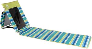 Estera de tierra de playa en Citrus Stripe Tumbona reclinable para acampar al aire libre Playa Plegable Cama ligera Arena - Product Image 3