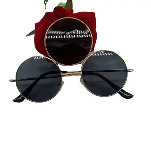 2023 новые винтажные металлические круглые солнцезащитные очки с тремя линзами для мужчин и женщин ретро розовые серебряные зеркальные солнцезащитные очки