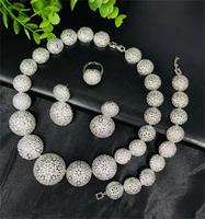 Parure de bijoux de mariage africaine de Dubaï pour femmes, plaqué or 24 carats, laiton avec zircon et design géométrique