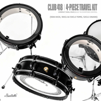 Batterie de percussions portable Beatello Club 418 Series légère, 4 pièces, pour la pratique, le studio et la scène compacte