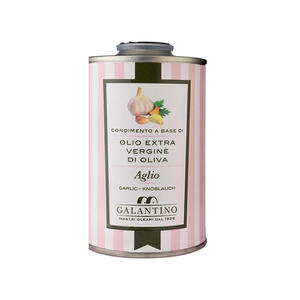 Aceite de Oliva Virgen Extra Galantino con Sabor a Ajo, Latas de 250 ml (12 por Caja), Calidad Premium, Italia, Puglia - Product Image 1