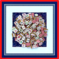Ensemble de Mahjong américain rose vert doux avec tuiles en acrylique à 3 couches et tapis de jeu de Mahjong imprimé motif clé grecque vert sauge