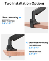 MOUNTUP 17-49 pouces Écran d'ordinateur Support de bureau rotatif pour moniteur Bras de moniteur unique