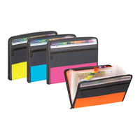 Carpeta de plástico A4 tamaño carta 13, carpeta de archivos expansible de bolsillo con cremallera, carpeta DE PRESENTACIÓN DE Material PU para tablero de papelería de oficina escolar